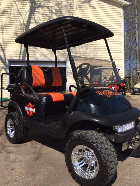 Club Car DS Electric Custom Harley Real Fire Golf Cart